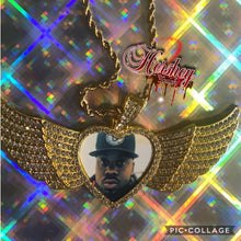 Load image into Gallery viewer, Angel Wing necklace with rhinestone
