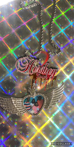 Angel Wing necklace with rhinestone